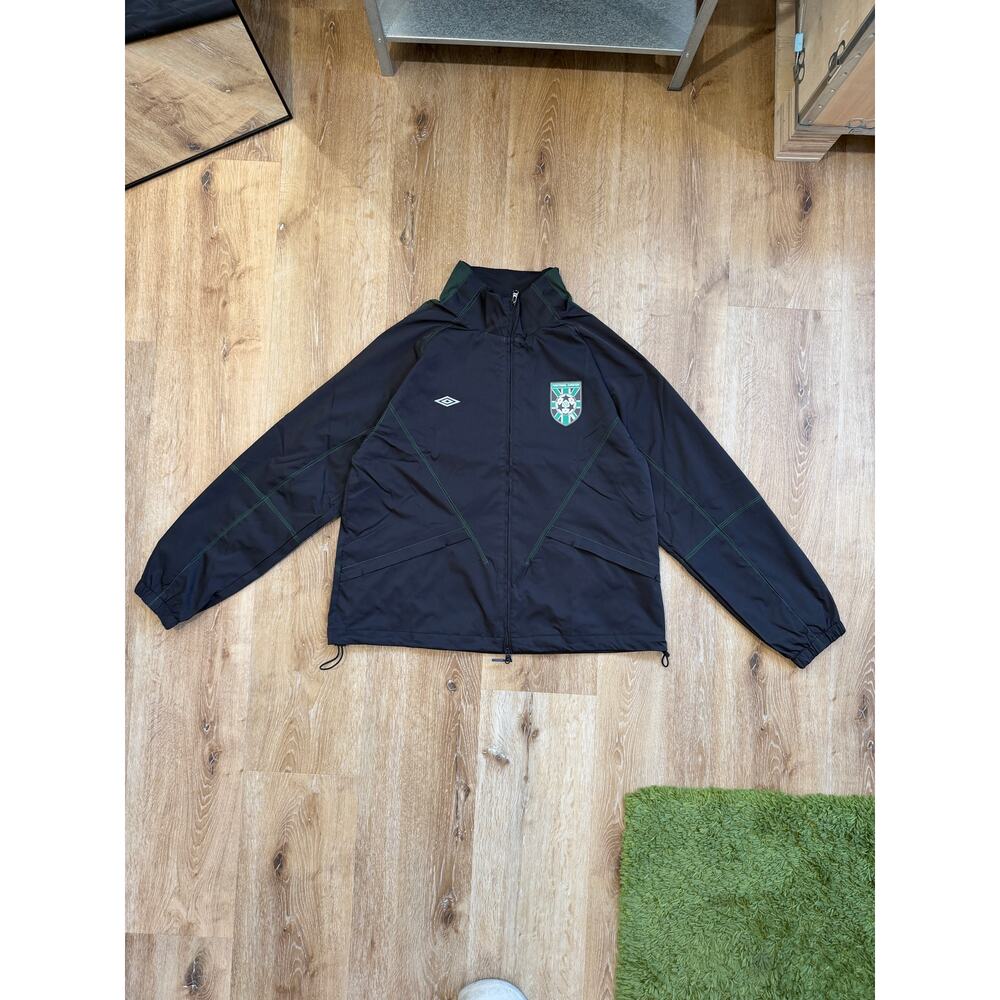 Hidden NY x Umbro Soccer Track Jacket Black Green Stitch Shield Logo XL NWT